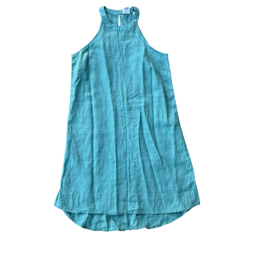 Sigrid Olsen‎ Halter 100% Linen High Neck Shift Dress, Size XS